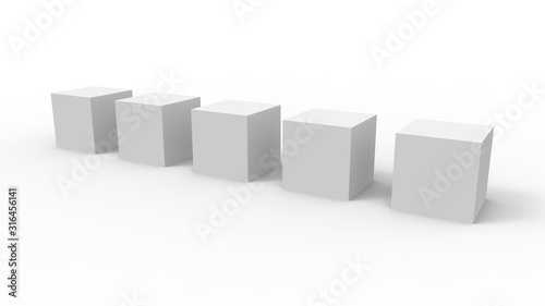 3d rendering  3d illustration. Bright cubes on a light background.