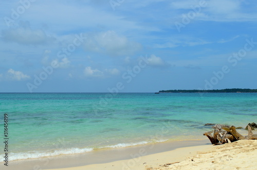 seascape of  Playa Blanca  or White beach  in Cartagena  Colombian Caribbean