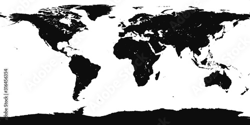 Fototapeta Naklejka Na Ścianę i Meble -  world map black color. elements of this image furnished by NASA