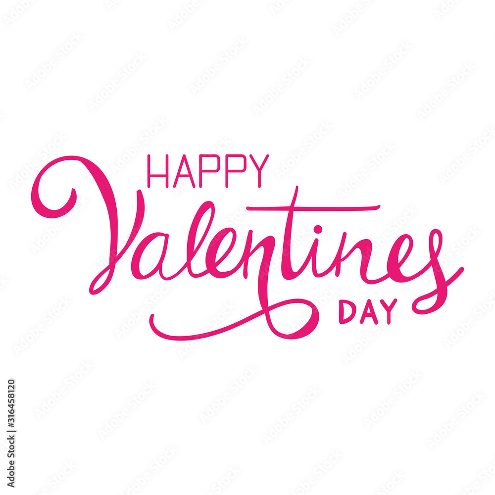 happy valentines day lettering isolated icon vector illustration design