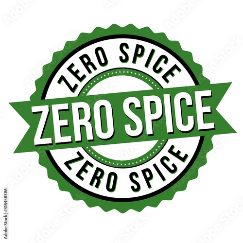 Zero spice label or sticker