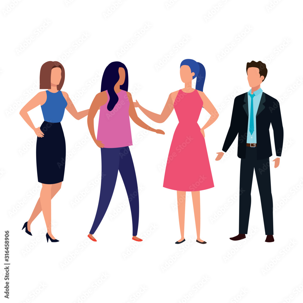 meeting of business people avatar characters design Stock Vector ...