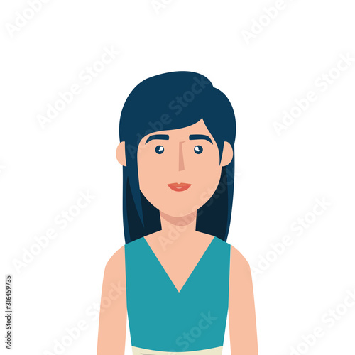 young woman avatar character icon vector illustration design