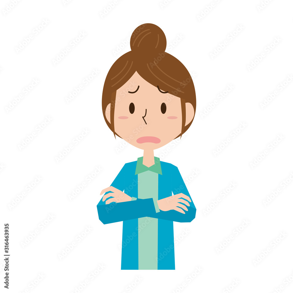 上半身 腕組み 女性 主婦 おかあさん 表情 ポーズ 上半身 腕組み 女性 主婦 おかあさん 表情 ポーズ