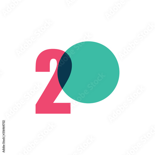 20 Years Anniversary Celebration Vector Template Design Illustration
