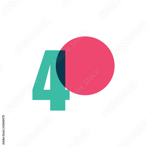 40 Years Anniversary Celebration Vector Template Design Illustration