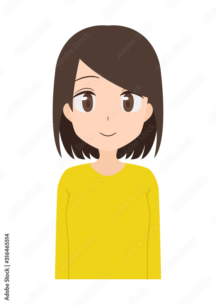 女性 アニメ調 黄色 ノーマル 女性 アニメ調 黄色 ノーマル