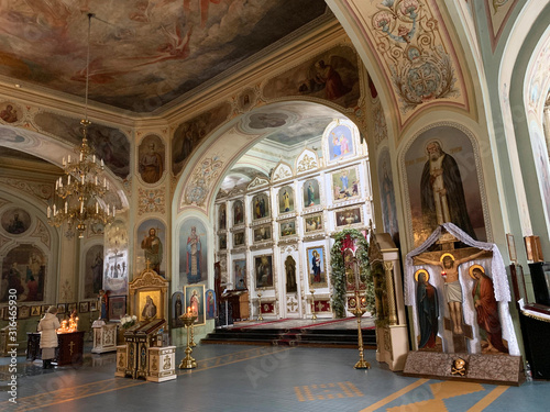Interior of the Cathedral of the Nativity of Christ in Kyshtym, Chelyabinsk region, Russia