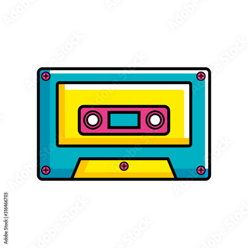 cassette music pop art style icon vector illustration design