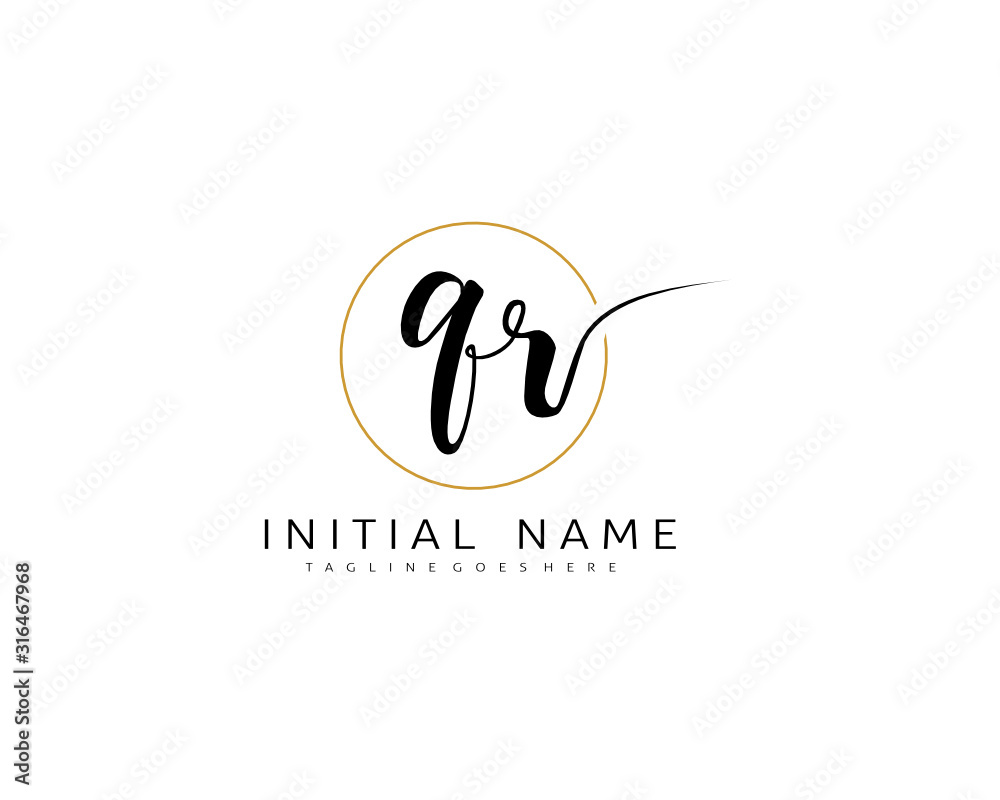 Q R QR Initial handwriting logo vector. Hand lettering for designs. Q R QR Initial handwriting logo vector. Hand lettering for designs.