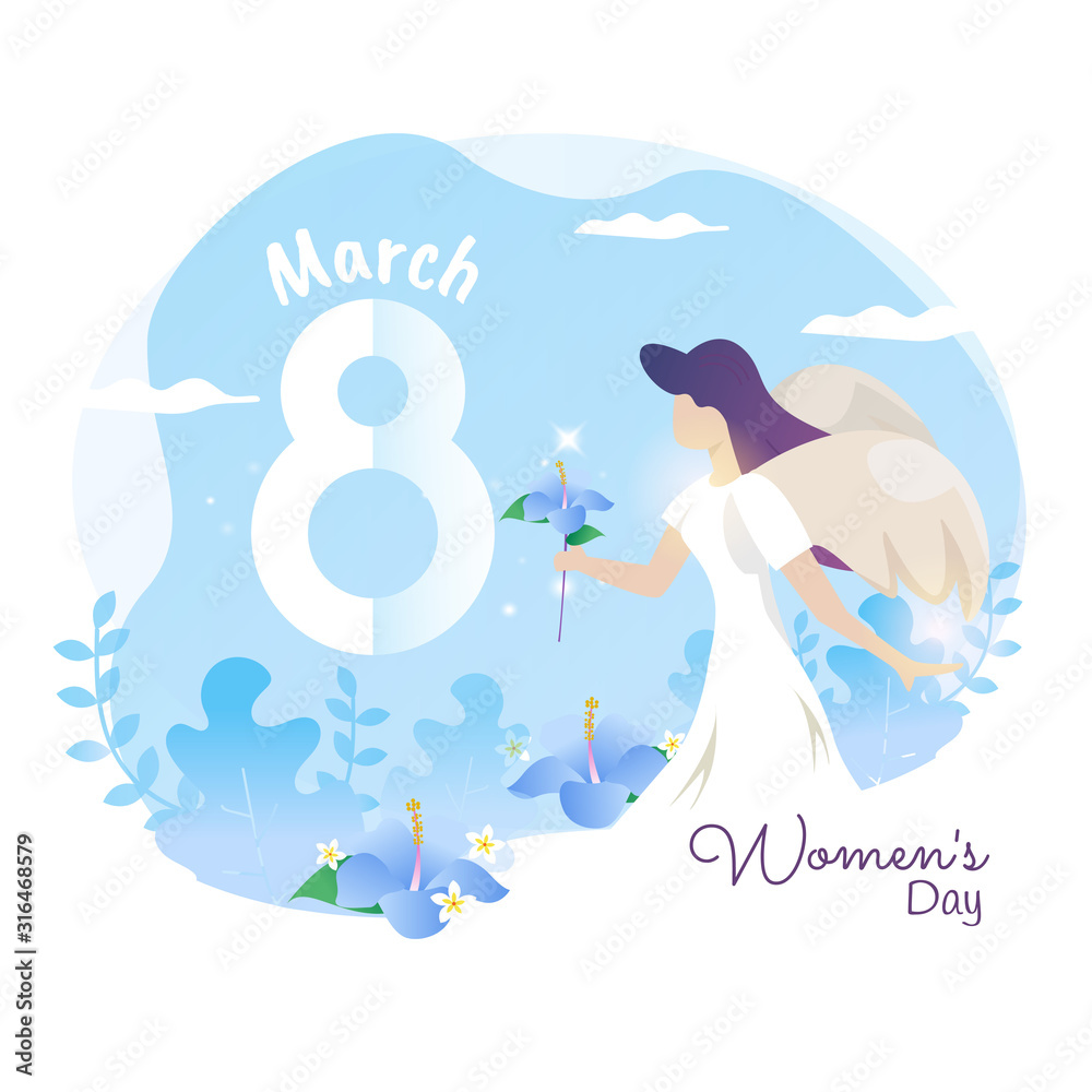 March 8, illustration of Women's day concept