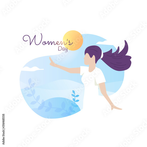 Flat design for greeting of Women s day