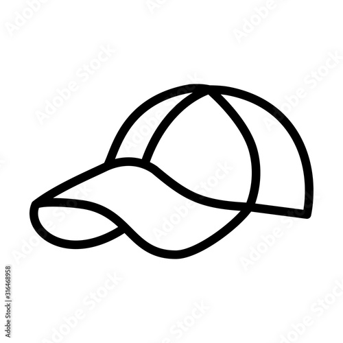 Baseball cap icon design template, vector icon designed in line style, editable stroke icon on white background, can be used for web and various needs of your project