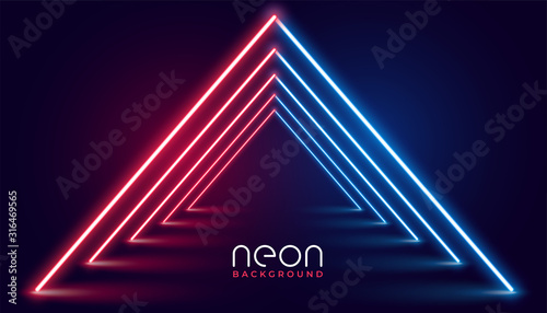 neon glowing lights pathway perspective background design
