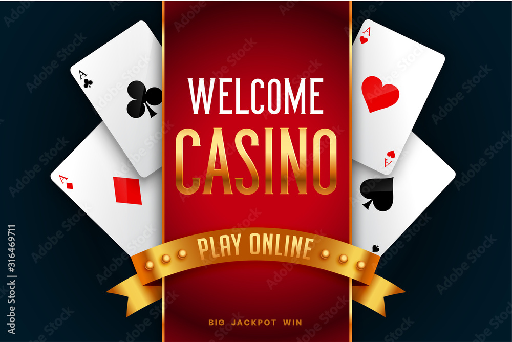 online casino playing game welcome screen background