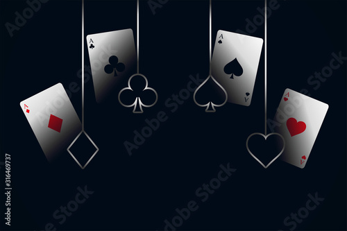 casino playing cards with symbols background design