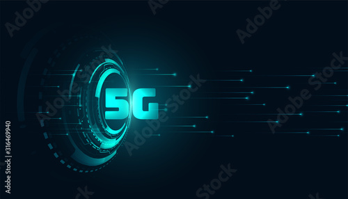 digital 5g fifth generation technology background design