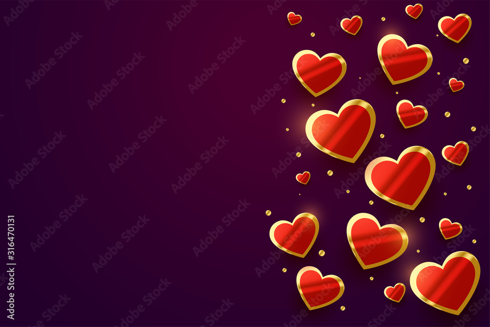 beautiful shiny golden hearts valentines day banner beautiful shiny golden hearts valentines day banner