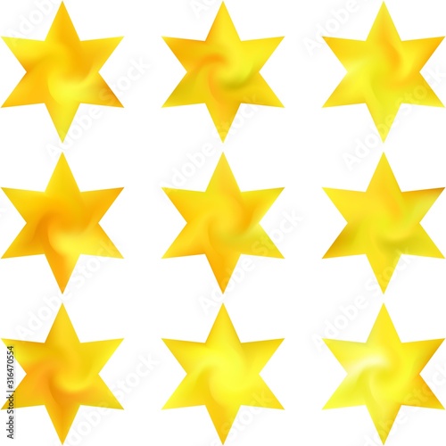 Set of hexagram colorful backgrounds.