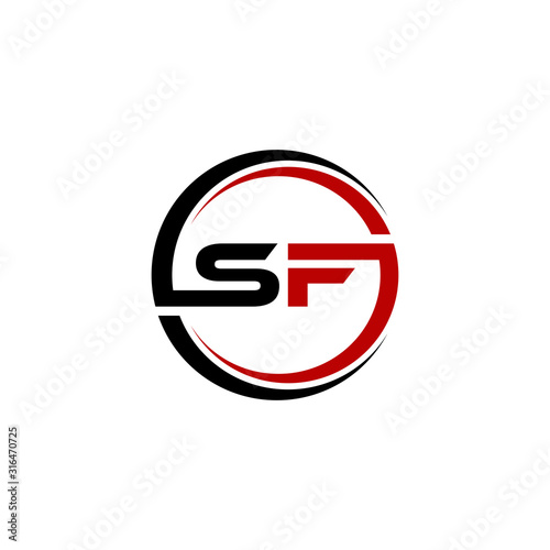 Initial letter template sf logo or fs logo in a circle