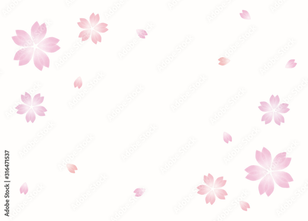 桜　フレーム　水彩