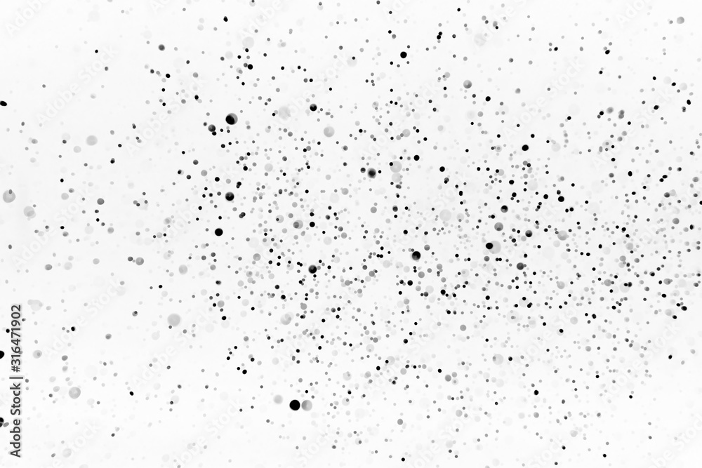 Black gray bokeh on white background
