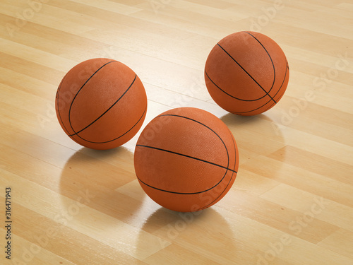 basketball ball on floor © phonlamaiphoto