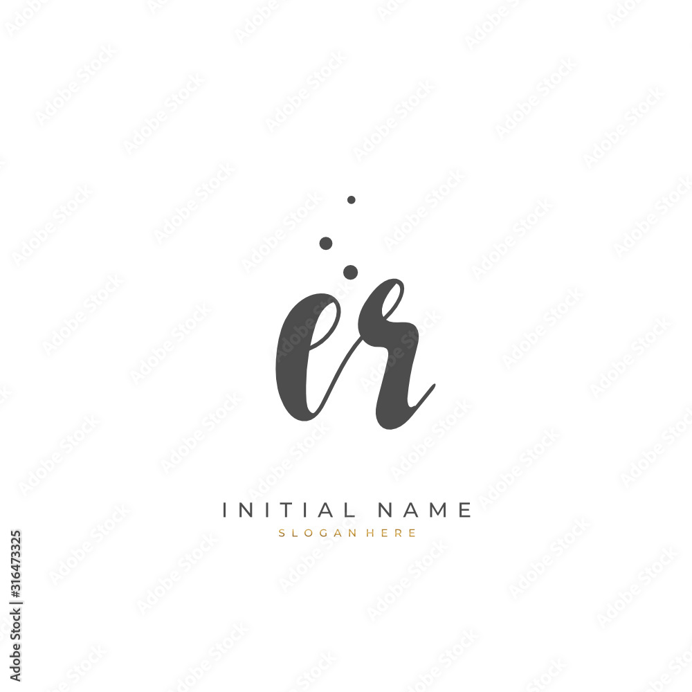 Handwritten initial letter E R ER for identity and logo. Vector logo template with handwriting and signature style. Handwritten initial letter E R ER for identity and logo. Vector logo template with handwriting and signature style.
