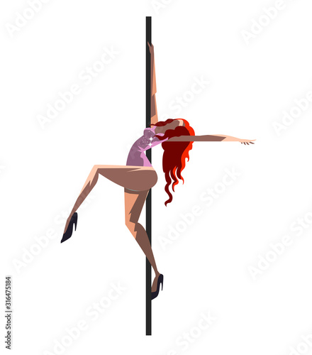 female woman glamorous pole dancer