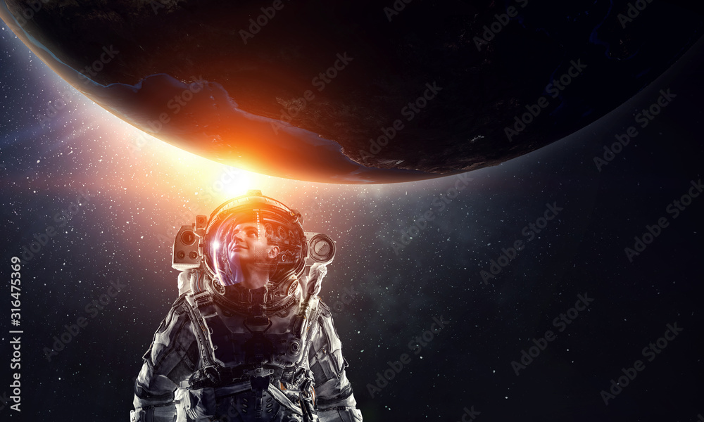 Exploring outer space. Mixed media Exploring outer space. Mixed media
