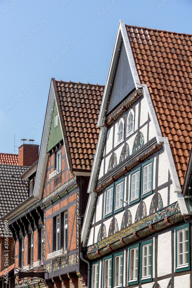 Historische Häuser in der Lange Straße in Wiedenbrück, Nordrhein-Westfalen Historische Häuser in der Lange Straße in Wiedenbrück, Nordrhein-Westfalen