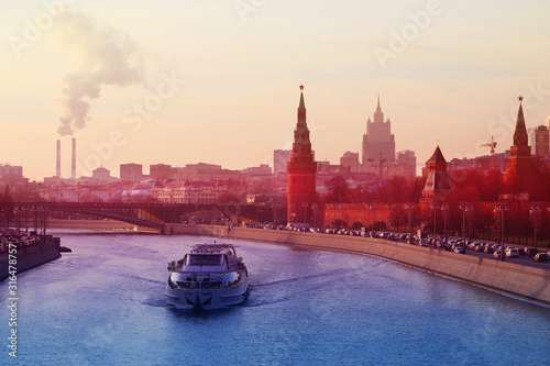 Beautiful photo of views of Moscow with the river