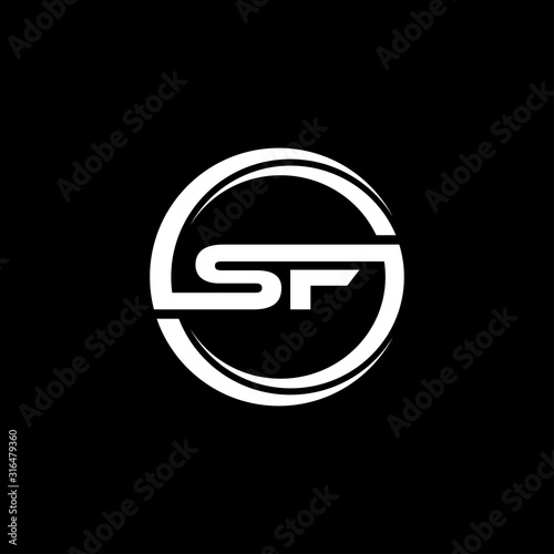 Initial letter template sf logo or fs logo in a circle