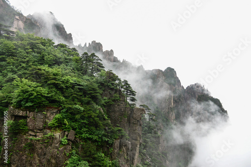 Yellow Mountains.Mount Huangshan.A mountain range in southern Anhui province in eastern China.