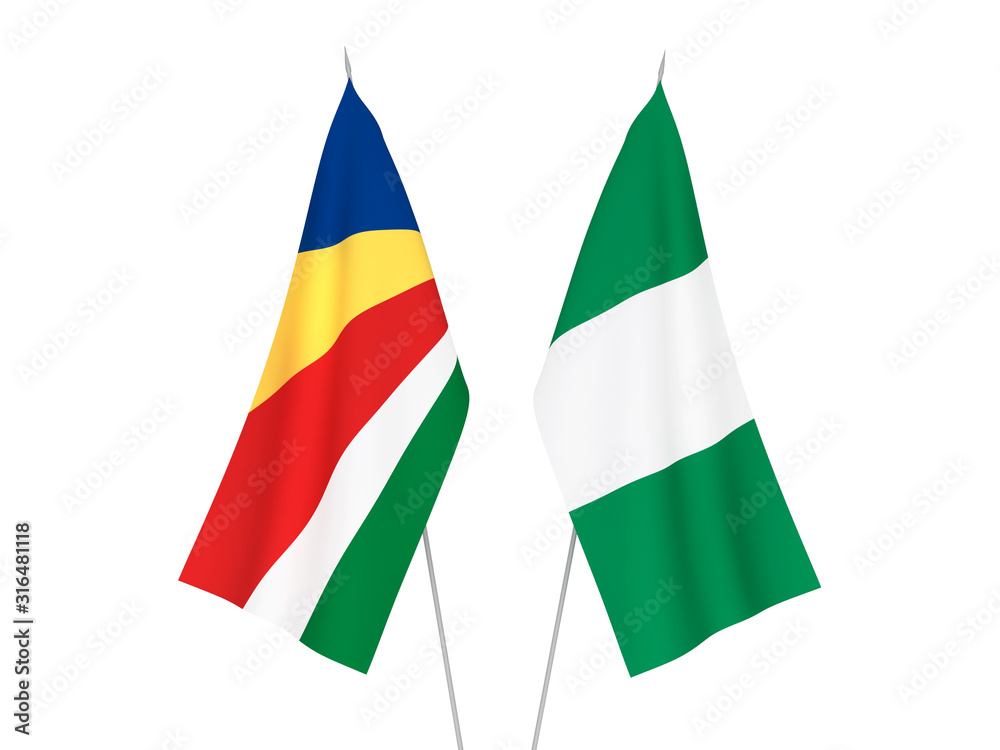 Nigeria and Seychelles flags Nigeria and Seychelles flags
