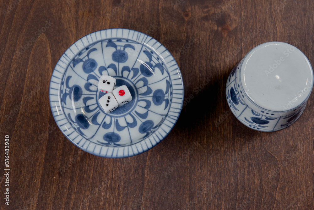 Gambling dice, traditional casino in Thailand Gambling dice, traditional casino in Thailand