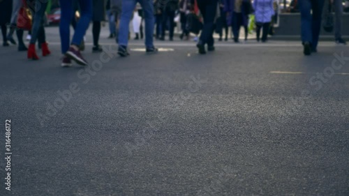 Wallpaper Mural Europe, Ukraine, Kyiv, Khreshchatyk Street. People Crossing Street. Sidewalk Intersection City Street.Transport Vehicles Cars Torontodigital.ca