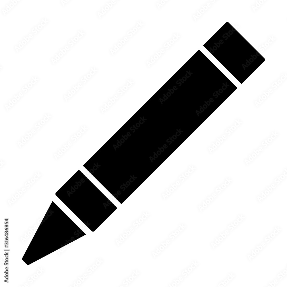Crayon for drawing flat vector icon for apps and websites Crayon for drawing flat vector icon for apps and websites