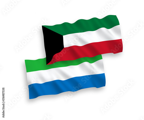 Free Download Flags of Sierra Leone and Kuwait on a white background - GFXLoad