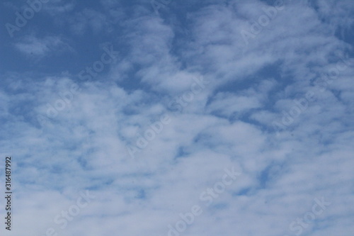 Blue clouds sky with morning with sun light