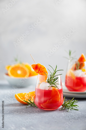 Cocktail with red oranges