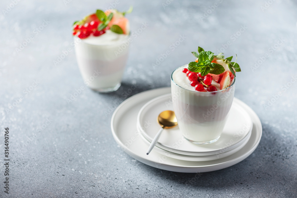 Homemade yogurt with strawberry