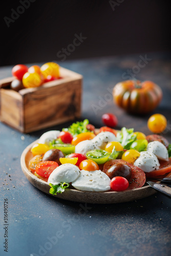 Healthy salad with mozzarella