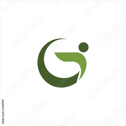 Initial letter gc or cg logo design template