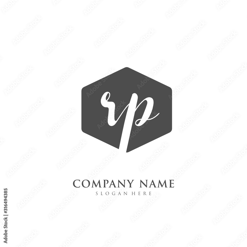 Handwritten initial letter R P RP for identity and logo. Vector logo template with handwriting and signature style. Handwritten initial letter R P RP for identity and logo. Vector logo template with handwriting and signature style.