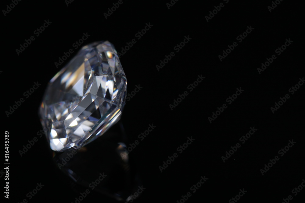 close up shoot of shinny diamond that faceted to asscher shapes isolated background close up shoot of shinny diamond that faceted to asscher shapes isolated background