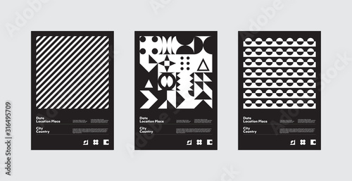 Swiss Design Style Vector Posters Set