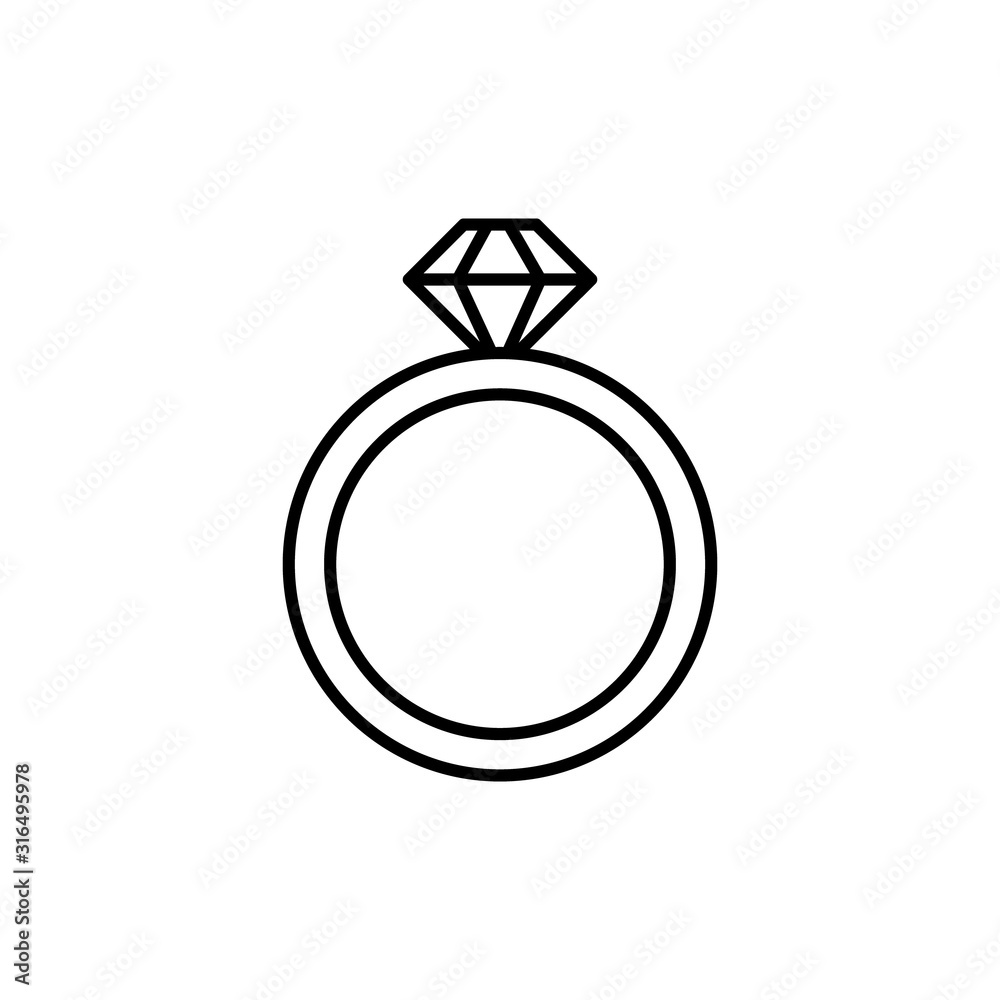 ring icon isolated on white background from wedding collection