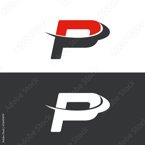 Obraz na płótnie P letter logo design vector