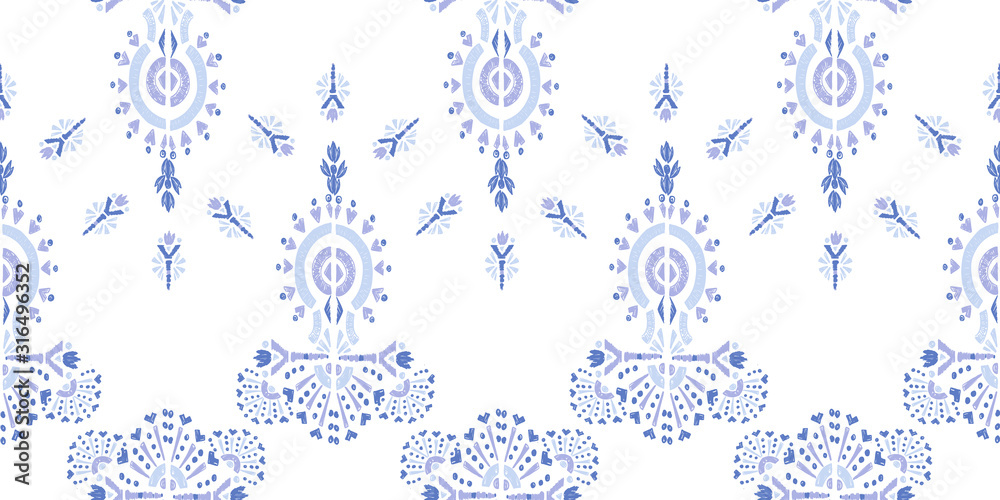 Abstract embroidery seamless ikat pattern Geometric abstract ornament background Abstract embroidery seamless ikat pattern Geometric abstract ornament background